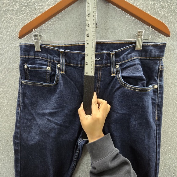 Levi's 512 Men Jeans 33X32 Dark Blue Denim Taper Fit 25" Inseam - Picture 11 of 16